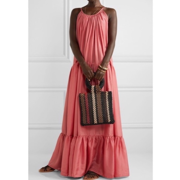 Ulla Johnson Arusi Tote Woven Wooden Bead Bag RARE - Picture 6 of 7